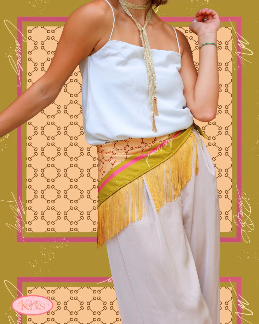 Le Mors Fringe Silk Scarf