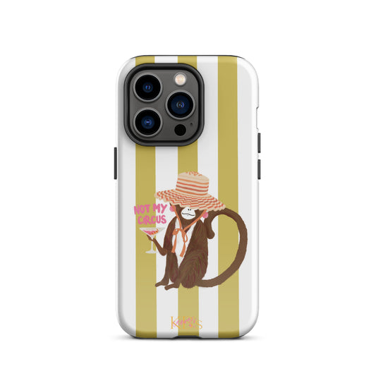 Not My Circus Tough Case for iPhone - Green & White Stripe